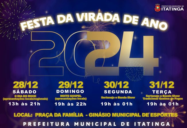 FESTA DA VIRADA DE ANO EM ITATINGA: QUATRO DIAS DE CELEBRAÇÃO E ALEGRIA!