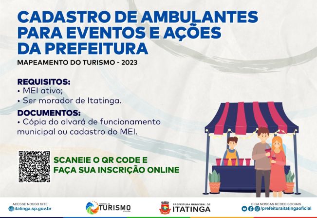 CADASTRO DE AMBULANTES PARA EVENTOS E AÇÕES DA PREFEITURA – 2023 